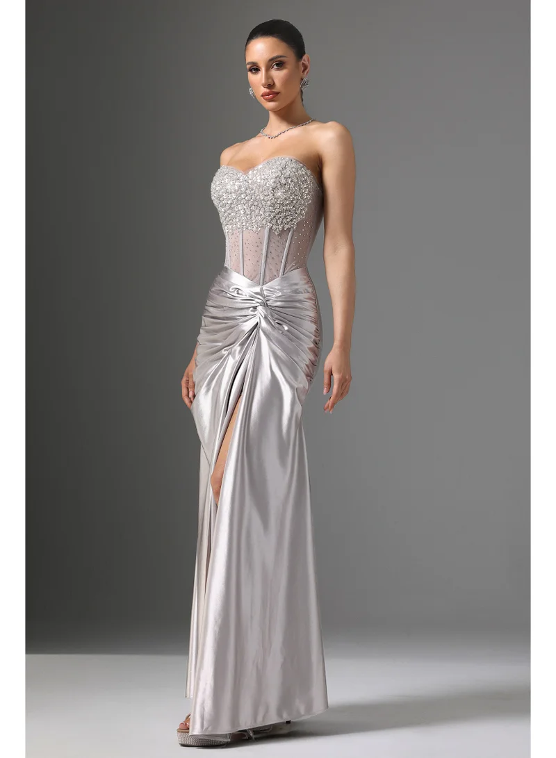 Bella Barnett  Denny Strapless Sequin High Slit Maxi Dress for Women | Best Price UAE